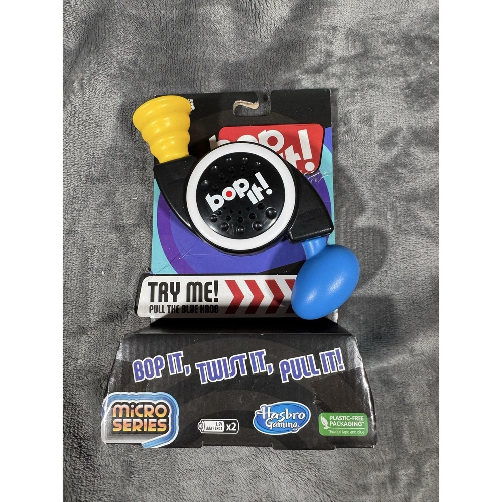 Hasbro Bop It Micro Series Handheld Electronic Game Black Yellow Blue Toy Kids